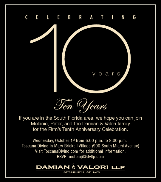 Damian & Valori Celebrates 10th Anniversary