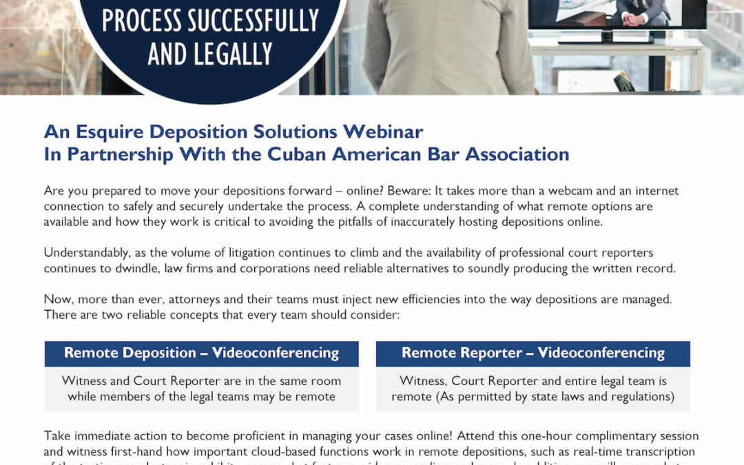 Webinar: Conducting Depositions Online