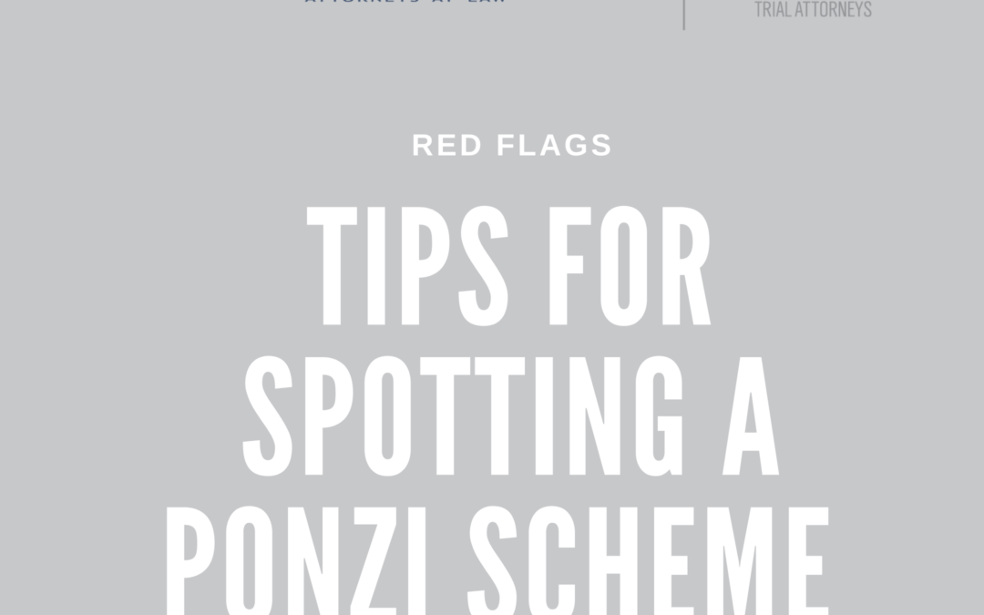 Tips for Spotting a Ponzi Scheme
