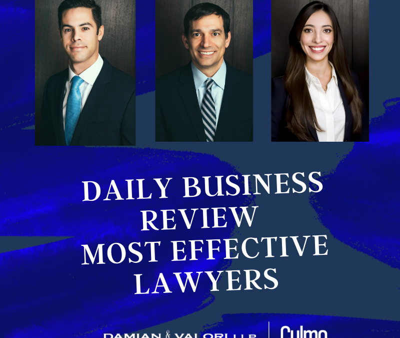 Daily Business Review names Peter F. Valori, Allison J. Leonard and Russell Landy among South Florida’s Most Effective Lawyers