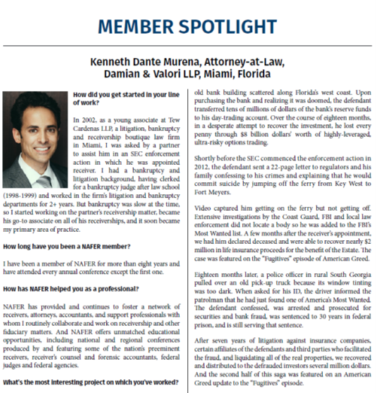 The Reciever: Partner Kenneth Dante Murena Member Spotlight